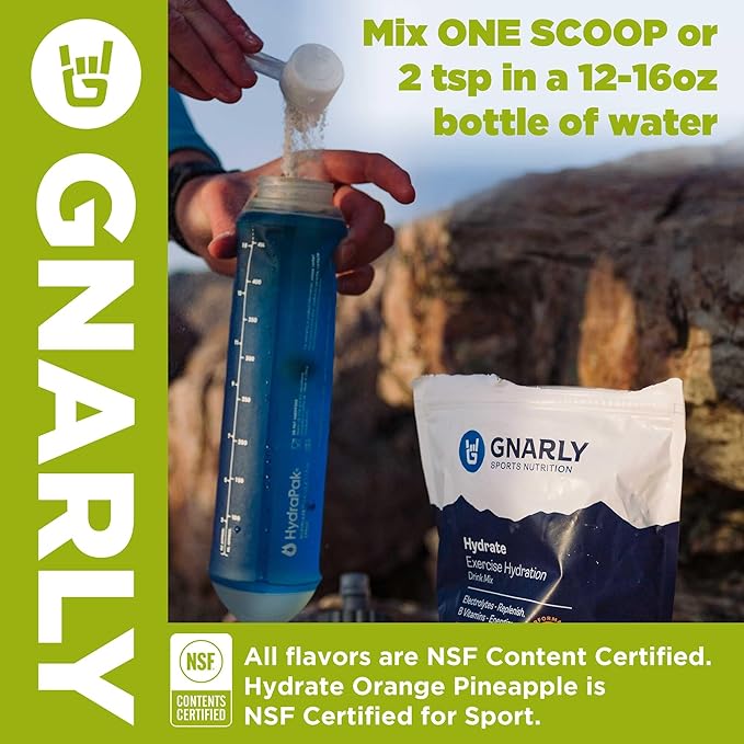 Gnarly Nutrition Hydrate Electrolyte Powder – Salted Margarita Exercise Hydration Drink Mix – NSF Sport Certified – Electrolyte Solution, Performance & Recovery – Salted Margarita, 14.10 oz