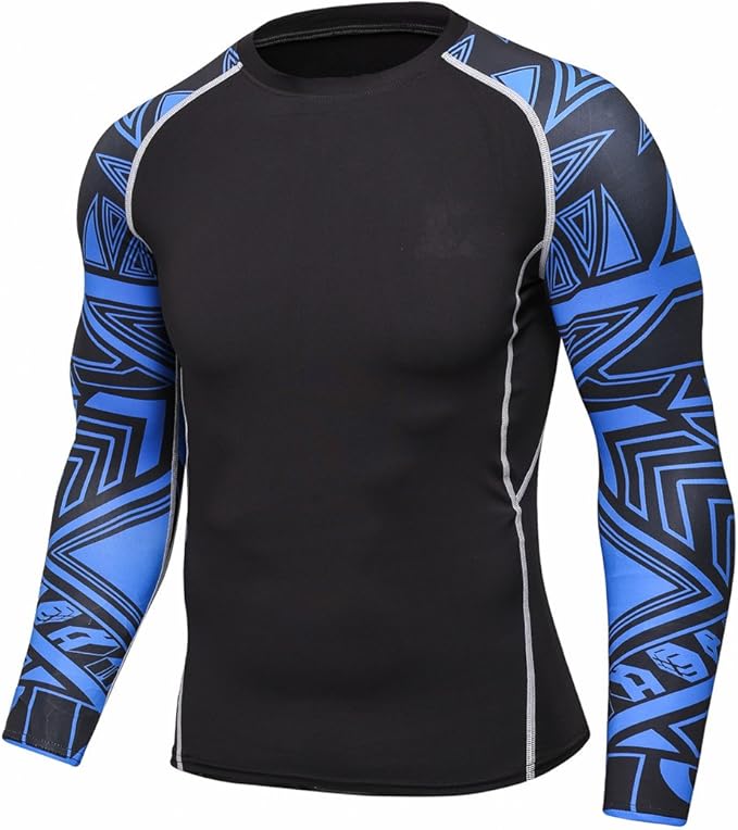 Men's Soft Slim Long Sleeve Dry-Fit Compression Gym Trainning Shirt