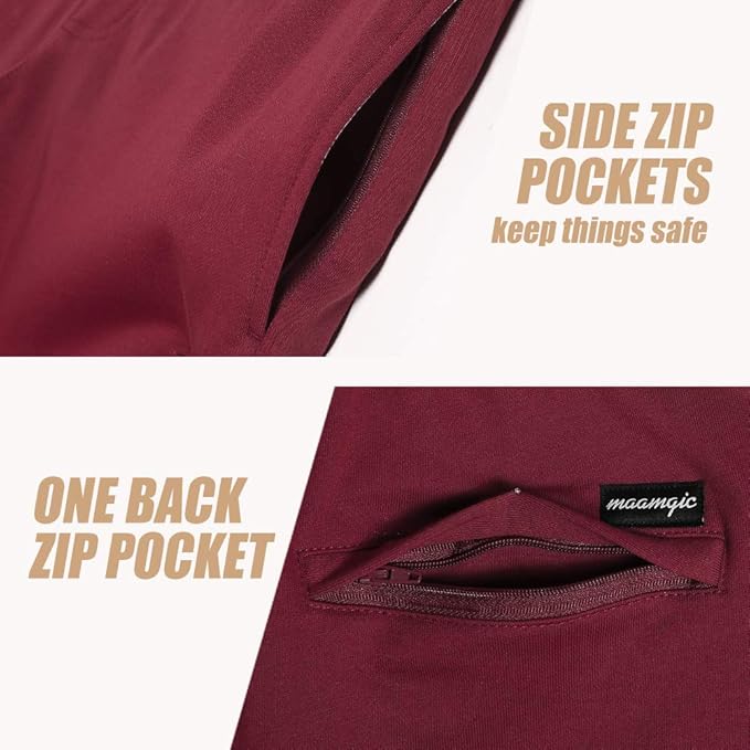 maamgic Mens Athletic Gym Shorts 5.5" Elastic Waist Casual Pajama Pocket Jogger Men Workout Short Pants