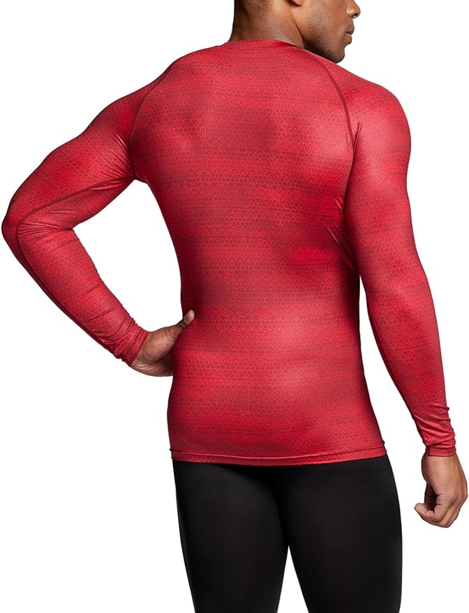 TSLA Men's UPF 50+ Compression Shirts, Cool Dry Long Sleeve Athletic Tops, Sports Baselayer Workout Shirt