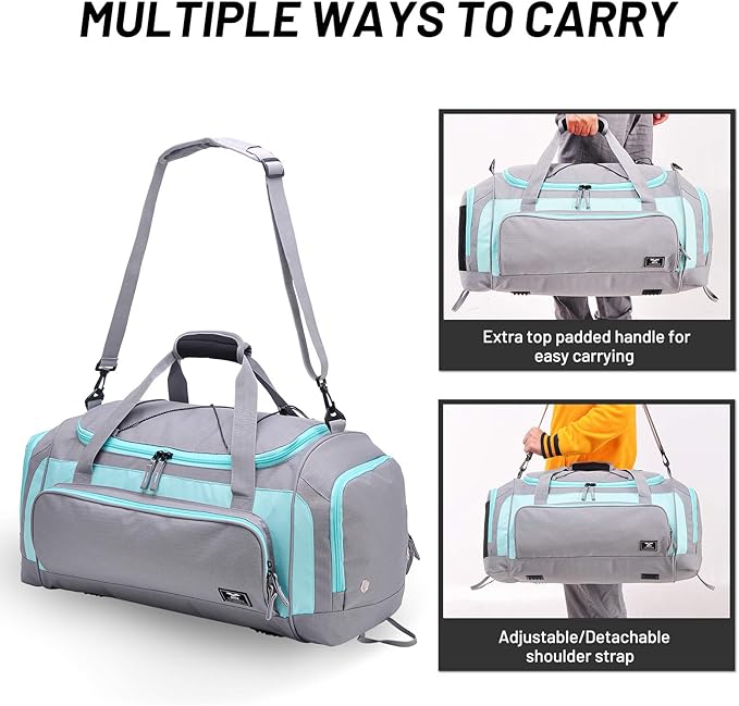 MIER Large Duffel Bag Men's Gym Bag with Shoe Compartment, 60L