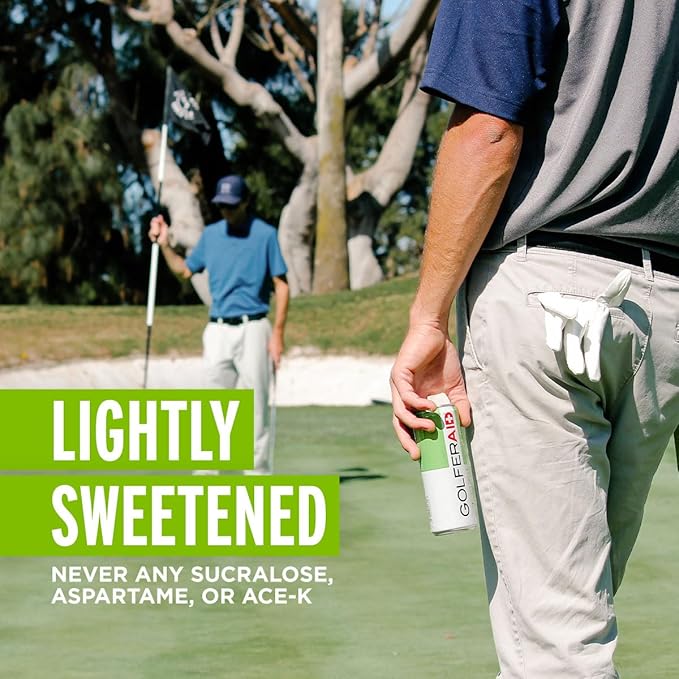 GOLFERAID Performance Blend, Up Your Golf Game, No Caffeine, Glucosamine, Turmeric, MSM, CoQ10, B-Complex, BCAAs and Electrolytes, 40 Calories, 100% Clean, Paleo, Vegan, 12-oz. cans (Pack of 24)