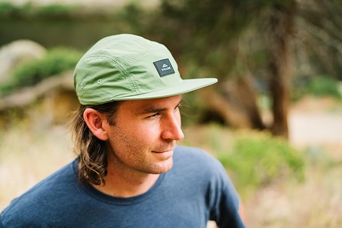 Tillak Chamisa Sun Hat, Lightweight Nylon 5 Panel Cap with Hide-able Neck Shade and Spring Cord