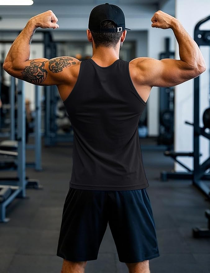 MAGCOMSEN Mens Workout Tank Tops Undershirt Cotton Muscle Athletic Sleeveless Shirts for Gym