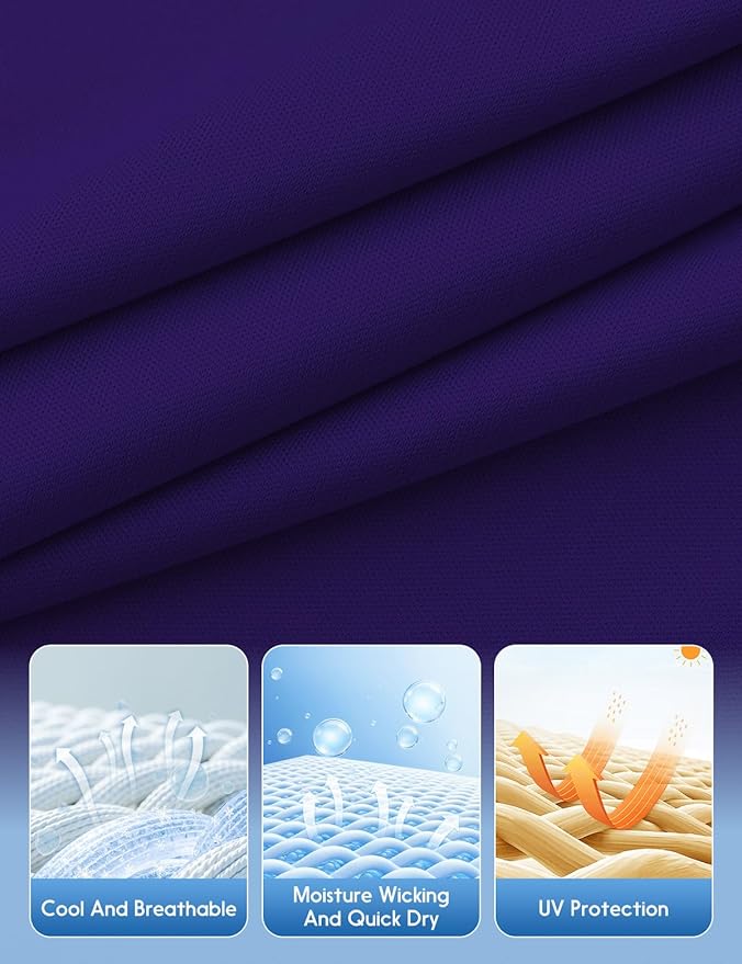 Men's Long Sleeve Moisture Wicking Athletic Shirts, Dry Fit Long Sleeve UV Protection Shirts Men for Workout, Running, Hiking