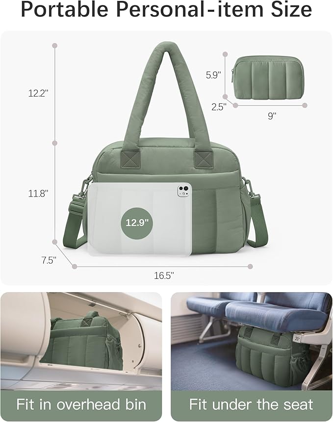 oscaurt Gym Bag for Women Lightweight Duffle Bag for Travel with Toiletry Pouch Water Resistant Carry On Weekender Overnight Duffel