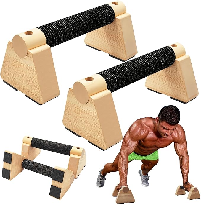 Parallettes Bars - Wooden Calisthenics Equipment for Handstand Training, Push Up Bars & Calisthenics Bar - Handstand Bars and Pushup Handles for Men