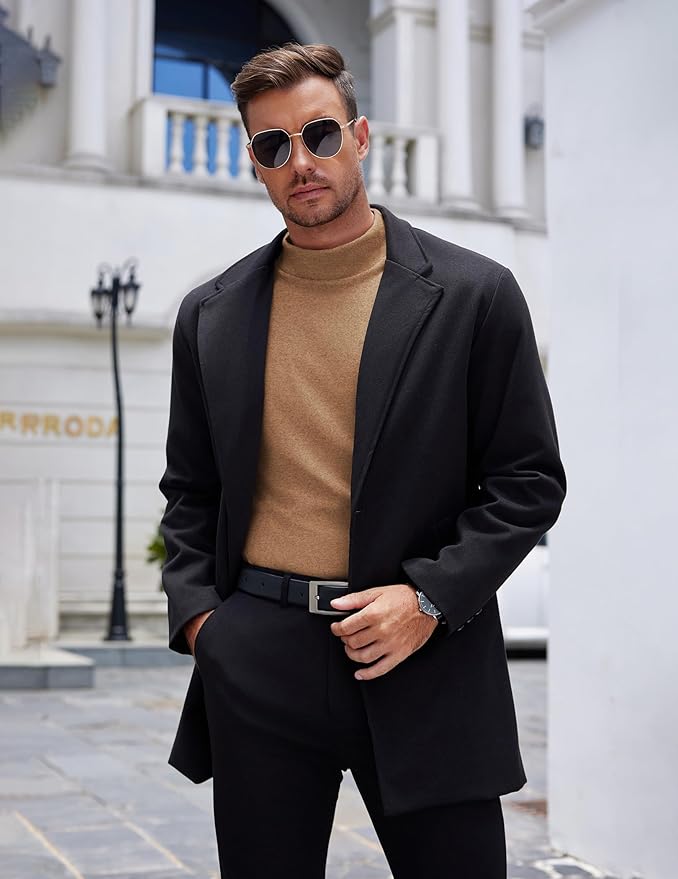 COOFANDY Mens Mock Turtleneck Long Sleeve Shirts Basic Thermal Turtle Neck Undershirt Lightweight Pullover Sweaters Top