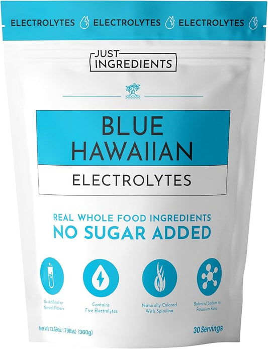 Blue Hawaiian Electrolytes Drink Mix | 30 Servings | Organic Coconut Water, Blue Spirulina & 5 Key Electrolytes | Supports Hydration, Electrolyte Balance & Muscle Recovery* | No Sugar Added