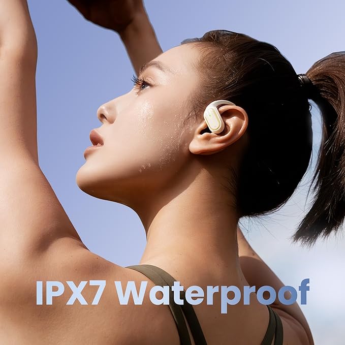 2026 Upgraded Open Ear Headphones,Over Ear Earbuds with Ergonomic Earhook,Bluetooth Headphones 6.0 with Smart Digital Display,80H Playtime,IPX7 Waterproof,Touch Control Operate Fit Cycling,Running