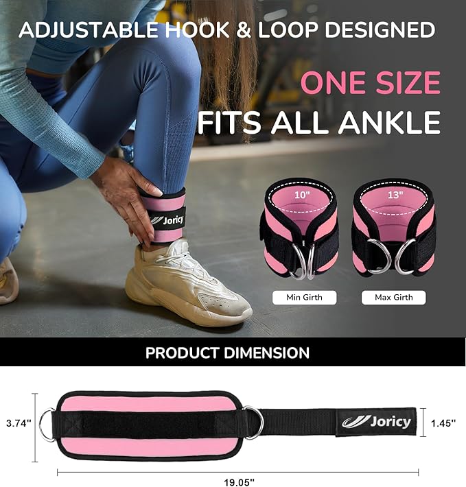 Ankle Strap for Cable Exercise Machines, Work Out Cuff Attachment Ankle Resistance Bands, Cable Kick Back Straps for Gym, Glute Workouts, Kickbacks, Leg Extensions, Hip Abductors, Booty Workouts