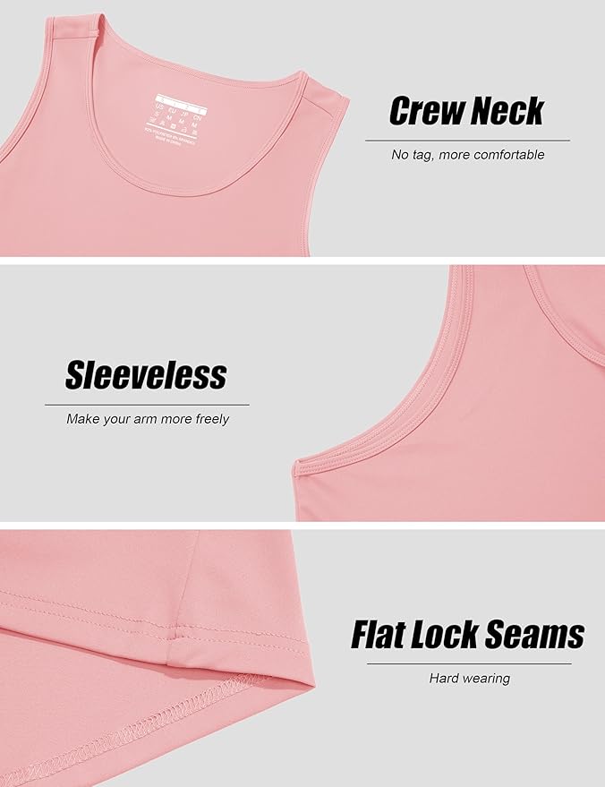 KEFITEVD Men's Workout Tank Tops Sleeveless Quick Dry UPF 80+ Summer Sun Shirts for Running Swim Gym Beach