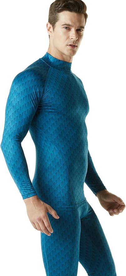 TSLA Men's Thermal Long Sleeve Compression Shirts, Mock/Turtleneck Winter Sports Running Base Layer Top