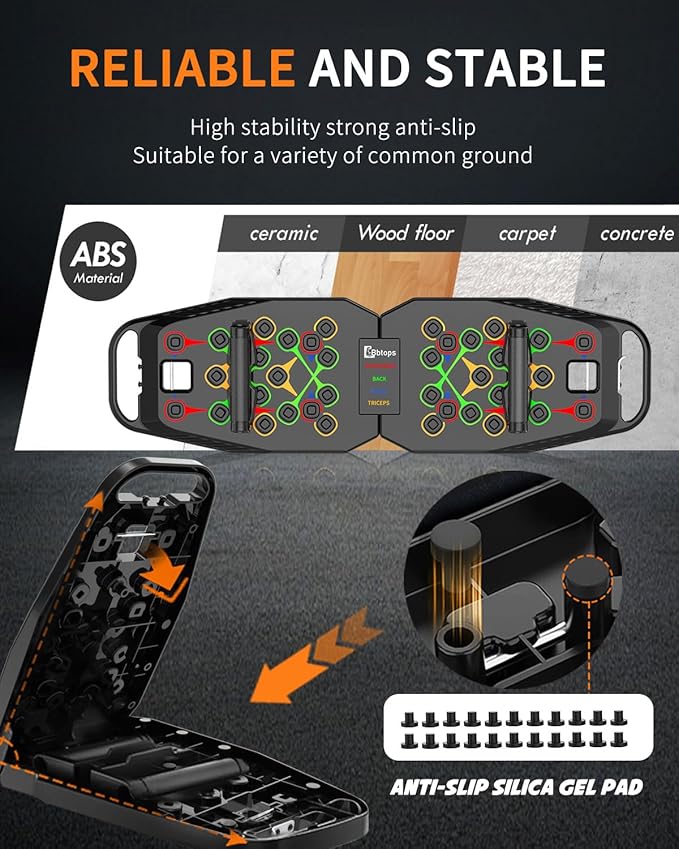 Push UP Board, Pilates Bar & Fitness Accessories, 25 in 1 Foldable Push up Bar at Home Gym, Workout Exercise Professional Push Up Strength Training Equipment for Man and Women