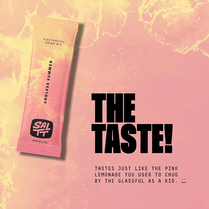 SALTT Electrolytes Powder Flavored Drink Mix - Endless Summer - 30 Hydration Packets - Magnesium, Potassium, Sodium, Trace Minerals - Zero Sugar & Gluten Free - Travel Essentials