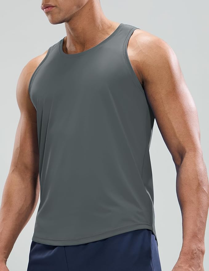 MIER Men's Tank Tops Workout Sleeveless Tee Shirts Muscle Athletic Gym Running Beach Tanks for Men, Quick Dry