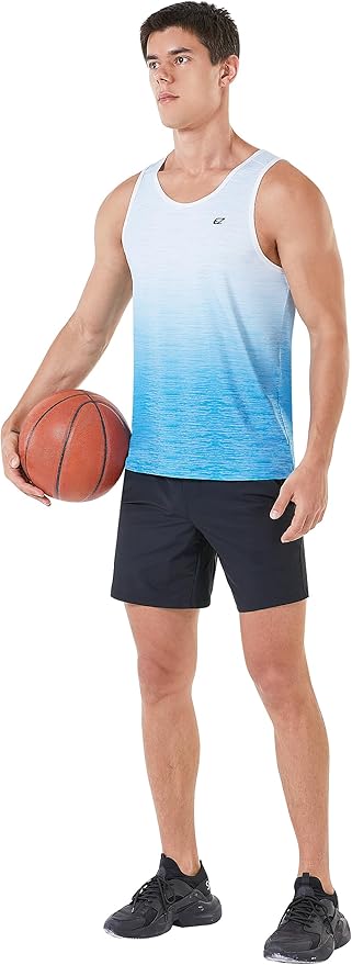 EZRUN Men's Quick Dry Sport Tank Top for Bodybuilding Gym Athletic Jogging Running,Fitness Training Workout Sleeveless Shirts