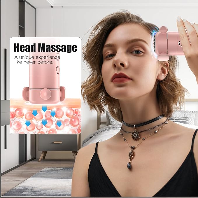 Massage Gun, Deep Tissue Back Massage for Athletes for Pain Relief, Percussion Massager with 3 Massages Heads & 7,000 RPM Brushless Motor, Gifts for Muscle, Pink