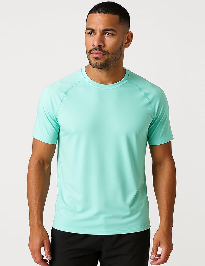 5 Pack Men’s Active Quick Dry Crew Neck T Shirts | Athletic Running Gym Workout Short Sleeve Tee Tops Bulk