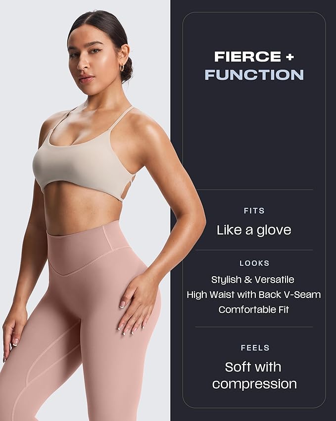 Aoxjox High Waisted Workout Leggings for Women Tummy Control Buttery Soft Yoga Metamorph Deep V Pants 26"