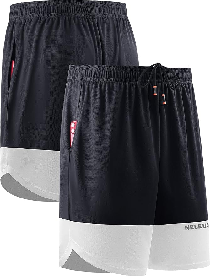 NELEUS Men's 2 in 1 Running Shorts with Liner,Dry Fit Workout Shorts with Pockets