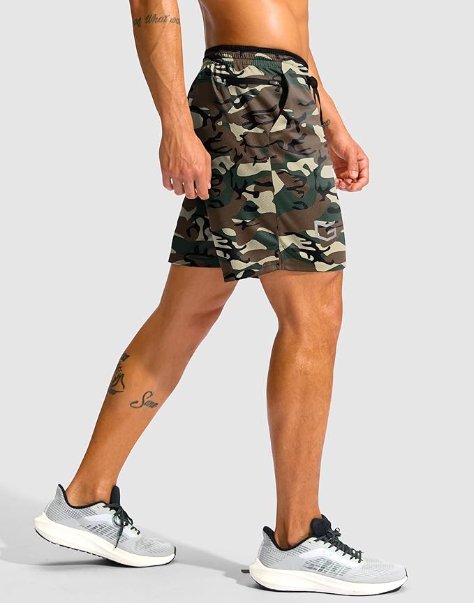 G Gradual Men's Running Athletic Shorts with Zipper Pocket 5"/ 7" Lightweight Quick Dry Gym Workout Shorts for Tennis Active
