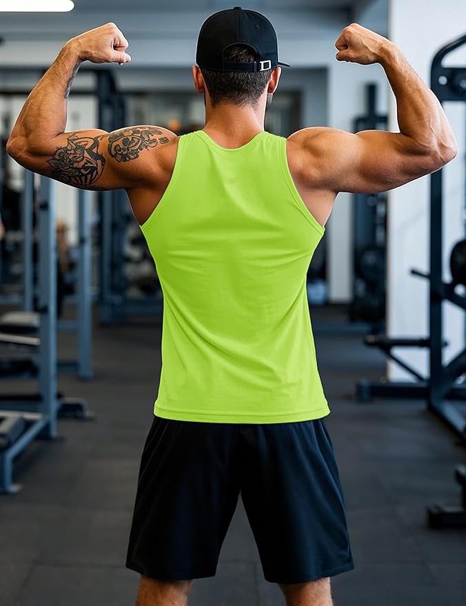 MAGCOMSEN Mens Workout Tank Tops Undershirt Cotton Muscle Athletic Sleeveless Shirts for Gym