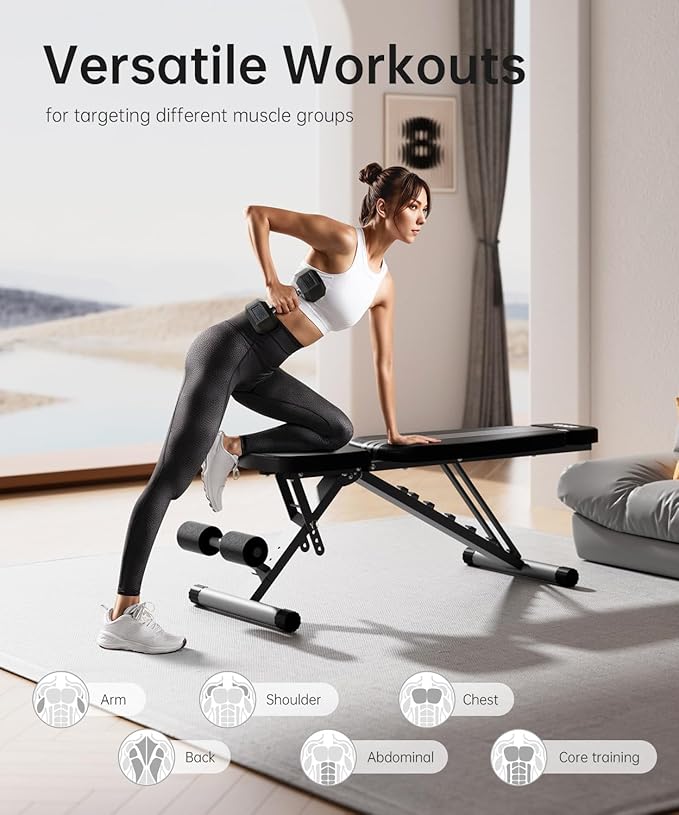 Adjustable Weight Bench for Home Gym, Heavy Duty Workout Bench Up to 880/1500 LBS, Decline Incline Strength Training Bench for Full Body Exercise