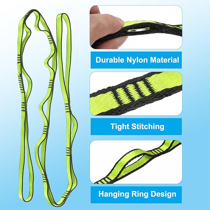PATIKIL Daisy Chain Straps, Strong Climbing Strap Adjustable Nylon Chain Sling with Loops for Aerial Yoga Hammock Swing