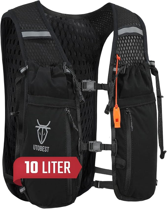 Upgrade Running Hydration Vest 10L, Running Backpack for Women Men Multi-Functional Storage, Adjustable Water Vest for Trail Marathon Race Jogging Cycling
