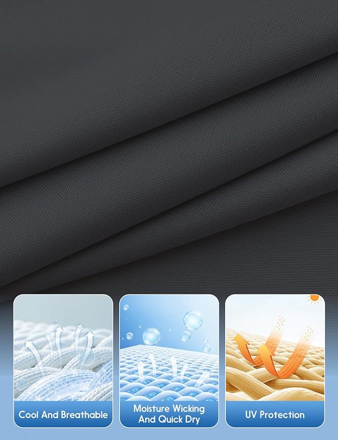 Men's Long Sleeve Moisture Wicking Athletic Shirts, Dry Fit Long Sleeve UV Protection Shirts Men for Workout, Running, Hiking