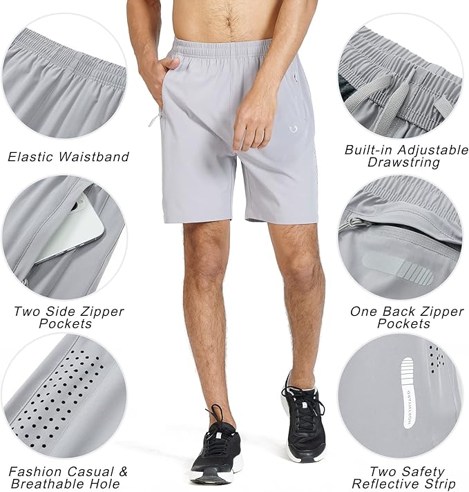 NORTHYARD Men's Athletic Running Shorts Quick Dry Workout Shorts 7"/ 5"/ 9" Lightweight Sports Gym Basketball Tennis Hiking