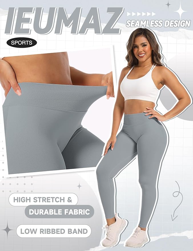 Scrunch Butt Lifting Leggings for Women Gym Seamless Workout Leggings Mid Low Waist Tummy Control Yoga Pants