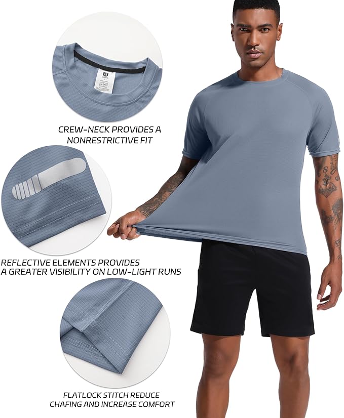 Holure Men's Mesh Quick-Dry Short Sleeve Workout T-Shirt