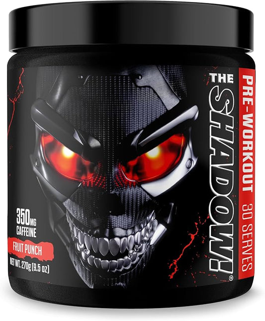 JNX SPORTS The Shadow! 350mg of Caffeine Hard Core Preworkout - Fruit Punch 30 Servings | Electric Energy, Mental Focus & Superhuman Strength for Men & Women