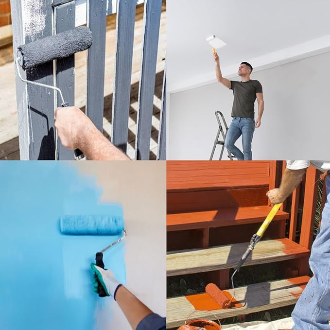 King Origin Paint Roller Covers, 12 Pack, 9 Inch Paint Roller, 3/8 Nap High Dense Roller Covers for Smooth and Textured Rough Surfaces