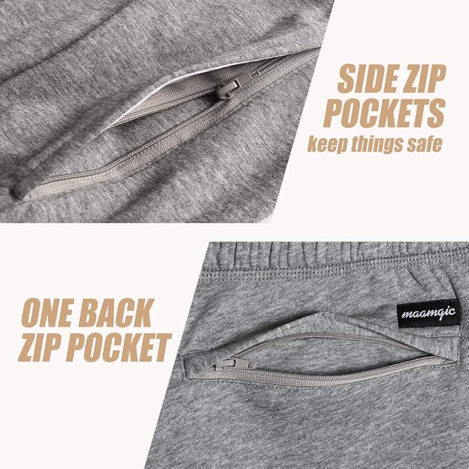 maamgic Mens Athletic Gym Shorts 5.5" Elastic Waist Casual Pajama Pocket Jogger Men Workout Short Pants