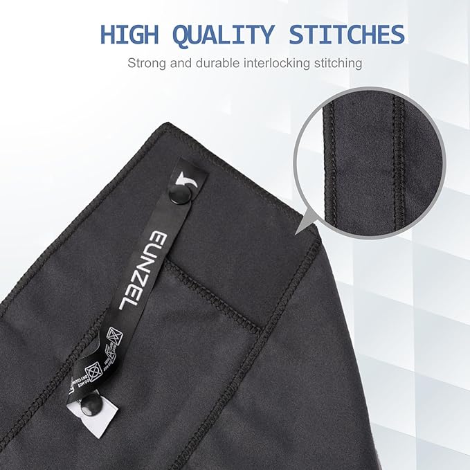 Eunzel Microfiber Workout Towel,Quick Dry Silver Ion Absorbent Sweat Gym Towel for Workout, Camping, Travel, Exercise& Fitness 31.5"x15.7", Set of 5 Black