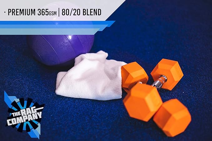 The Rag Company - Sport Towel - Gym, Exercise, Fitness, Sport, Ultra Soft, Super Absorbent, Fast Drying Premium Microfiber, 320gsm, 16in x 27in, White (3-Pack)