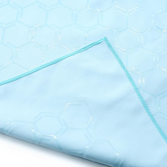 Eunzel Yoga Towel for Hot Yoga,Non-Slip Double Sided Silicone Grip Towel Absorbent Microfiber Towel for Hot Yoga, Vinyasa and Power 26.5"x72", Blue