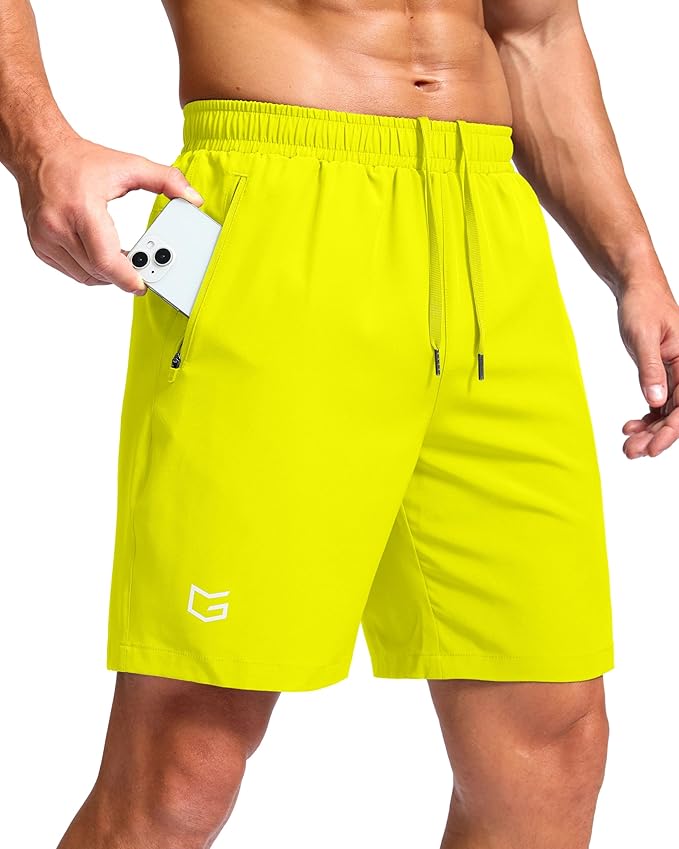 G Gradual Men's Athletic Running Shorts with Zipper Pockets Quick Dry 7"/ 5"/ 9" Workout Gym Shorts for Basketball Hiking
