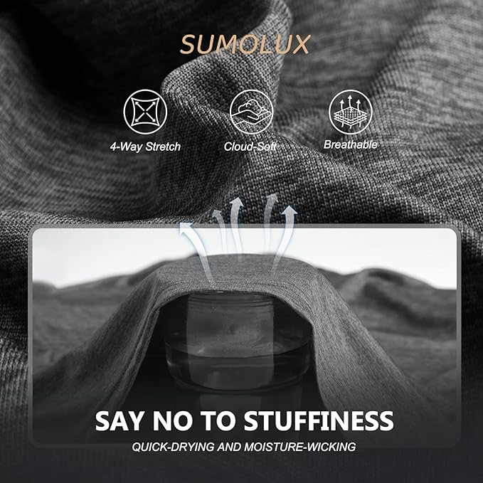 Sumolux 5 Pack Men’s Active Crew Neck T Shirts Quick Dry Athletic Running Gym Workout Short Sleeve Tee Tops Bulk