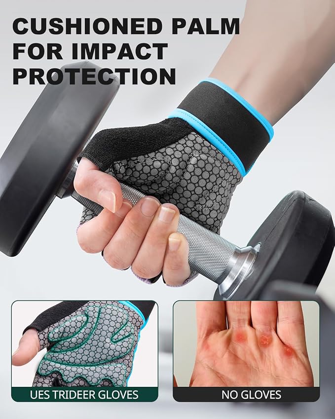Trideer Weight Lifting Gloves for Women Men with Wrist Support, Workout Gloves Women Full Palm Protection for Gym Training, Fitness, Weightlifting & Pull Ups