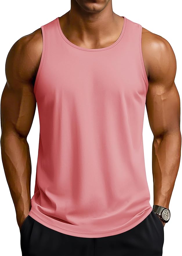 TACVASEN Men's Workout Tank Tops Sleeveless UPF 50+ Summer Sun Shirts Quick Dry for Running Swim Gym Beach