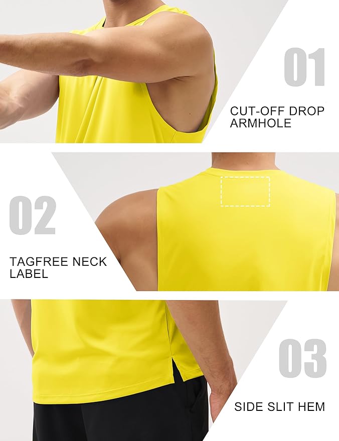 MAGCOMSEN Mens Workout Tank Tops Undershirt Cotton Muscle Athletic Sleeveless Shirts for Gym