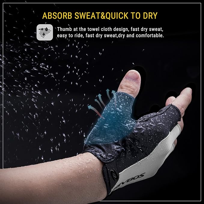 RIVBOS Cycling Gloves Bike Gloves for Men Women with Anti-Slip Shock-Absorbing Pad for Bicycle/Workout/Road Bike/Gym/Driving CHG001