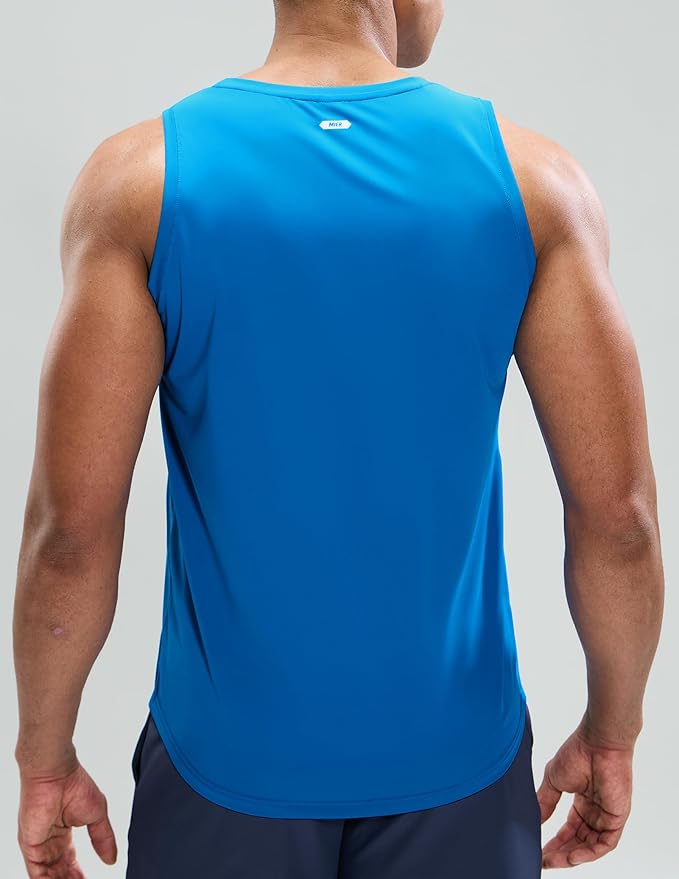 MIER Men's Tank Tops Workout Sleeveless Tee Shirts Muscle Athletic Gym Running Beach Tanks for Men, Quick Dry
