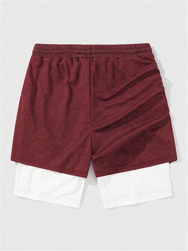 Men's Graphic Shorts with Liner Cross Print Drawstring 2 in 1 Gym Track Bottoms