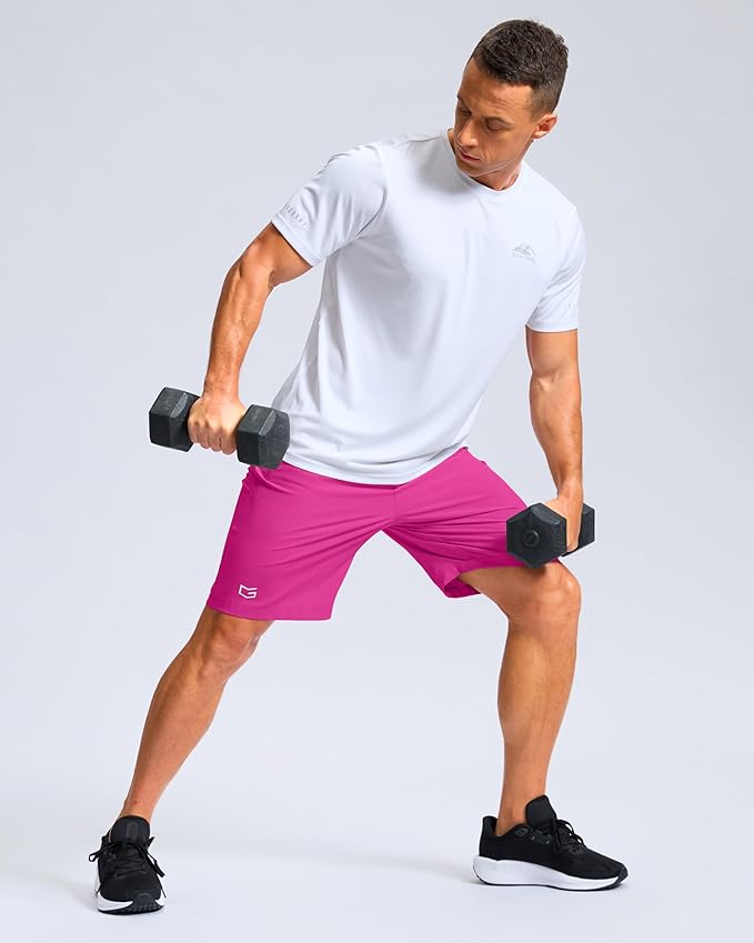 G Gradual Men's Athletic Running Shorts with Zipper Pockets Quick Dry 7"/ 5"/ 9" Workout Gym Shorts for Basketball Hiking