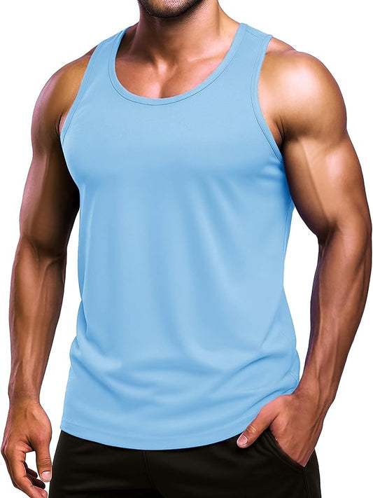 Boladeci Men's Tank Top Workout Athletic Quick Dry UPF 50+ Sun Protection Lightweight Summer Beach Gym Sleeveless Shirts